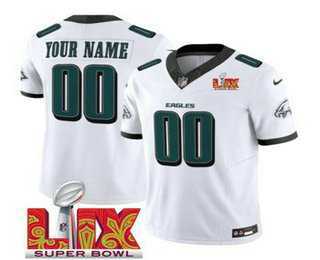 Men & Women & Youth Philadelphia Eagles Customized White 2025 Super Bowl LIX FUSE Vapor Limited Jersey,We sell and wholesale Men & Women & Youth Philadelphia Eagles Customized White 2025 Super Bowl LIX FUSE Vapor Limited Jersey on line form chian!